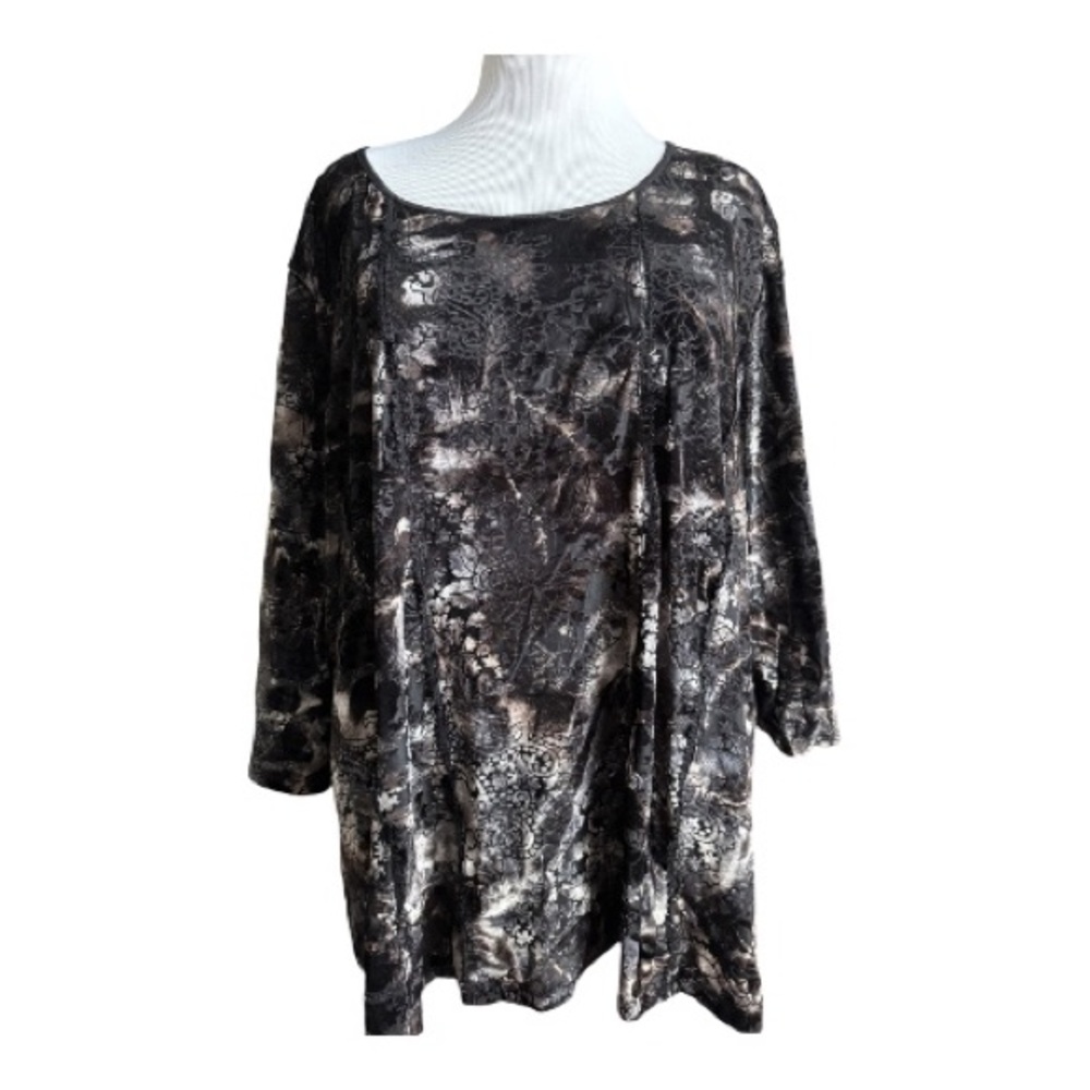 Catherines Black and Gray Tunic Top- Size 4X